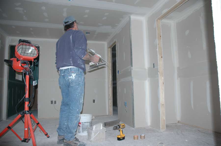 Sample photo: finishing taped joints.